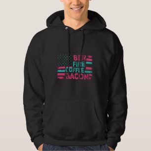 För manar brandkafé och bacon T för ölcampingfarty Hoodie