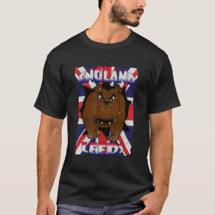 För manar brittisk bulldogg för Leeds England T Tee