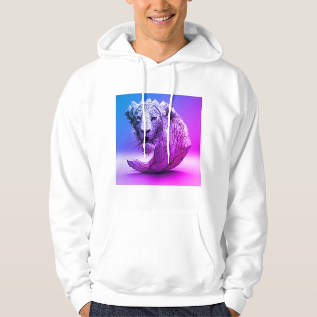 För manar Capuchon Wirth-lejon design Hoodie (Framsida)