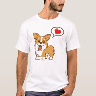 För manar Corgi"hjärta" T-tröja Tee Shirt