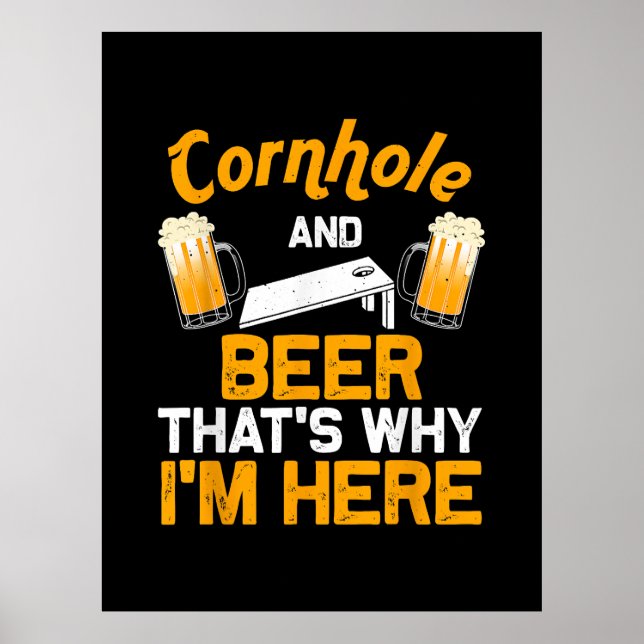 För manar Cornhole Player Beer Poster (Framsidan)