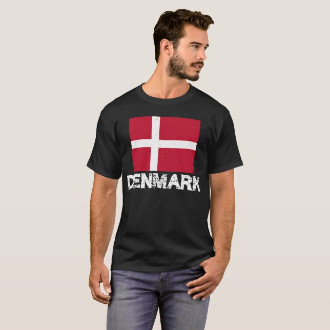 För manar Danmark flaggaT-tröja och kvinnor T-shirt (Hel framsida)