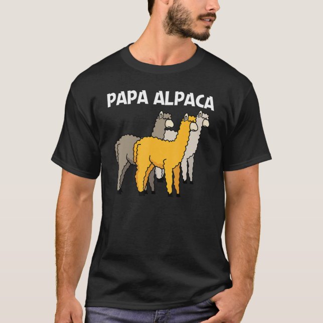 För manar fågel av alpaca Pappa (däggdjur) T Shirt (Framsida)
