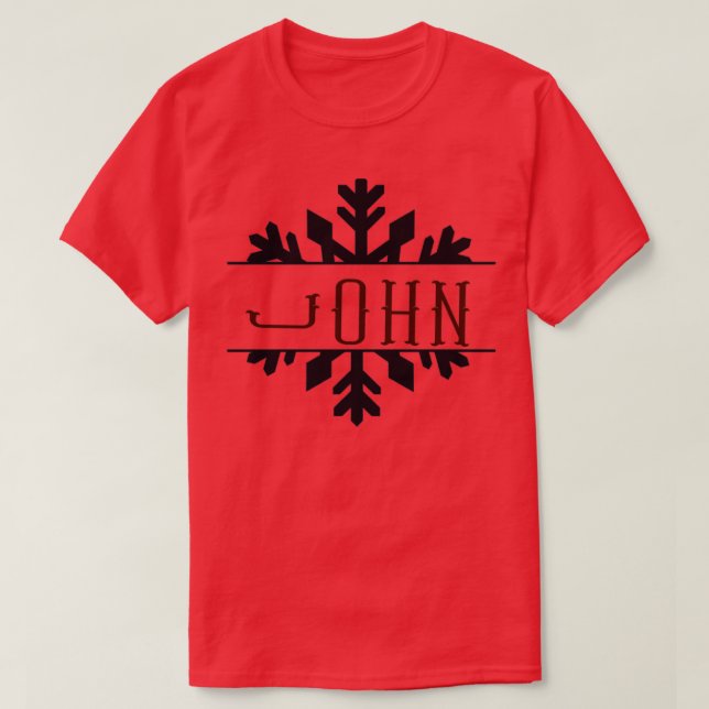 För manar för att anpassa Split Monogram John Namn T Shirt (Design framsida)