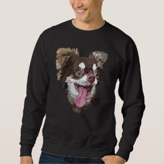 För manar för Chihuahua Crazy Chihuahua Long Hved Lång Ärmad Tröja