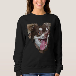För manar för Chihuahua Crazy Chihuahua Long Hved T Shirt