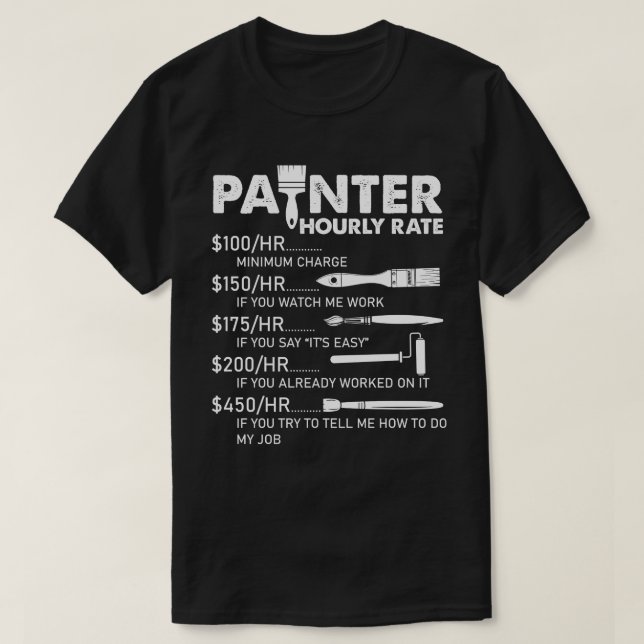 För manar för målarfärg, timtaxering för konstnäre t shirt (Design framsida)