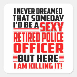 För manar för pensionerad polis Sticker Funny Gift Fyrkantigt Klistermärke