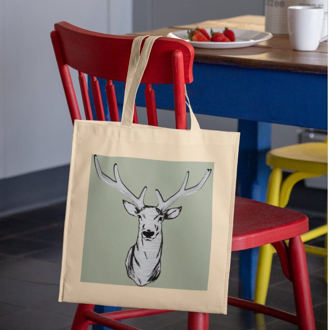 För manar för stämpelanteckning tygkasse (Big Buck Antlers Tote Bag)