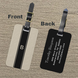 För manar för Tan Monogram Luggage Tag Bagagebricka