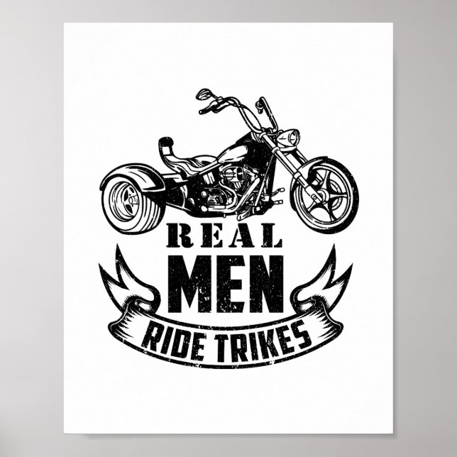 För manar för Trike Gifts | Motorcykel med förare Poster (Framsidan)