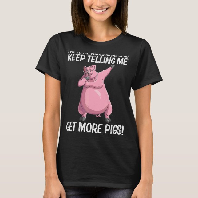 För manar Gris-kvinnor, husdjursfoder 6 T Shirt (Framsida)