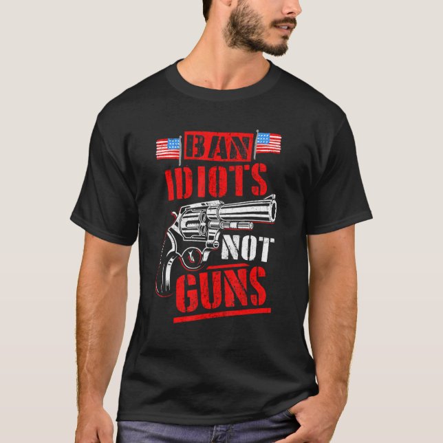 För manar Gun Control Gun Control Gun Control T Shirt (Framsida)