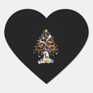 för manar kvinna i god jul träd ska åka häst hjärtformat klistermärke