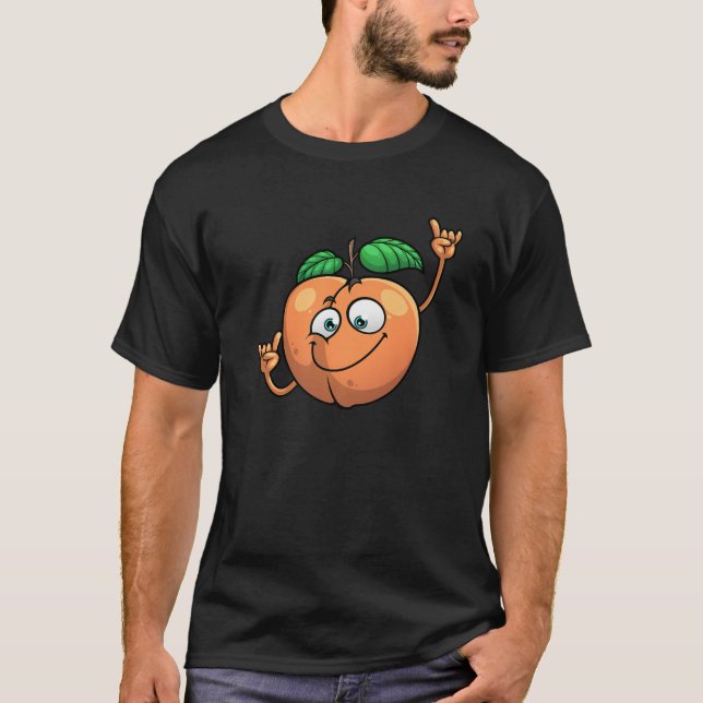 För manar kvinnopersikodesignering Peach Dancing F T Shirt (Framsida)