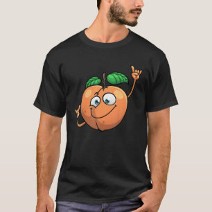 För manar kvinnopersikodesignering Peach Dancing F T Shirt