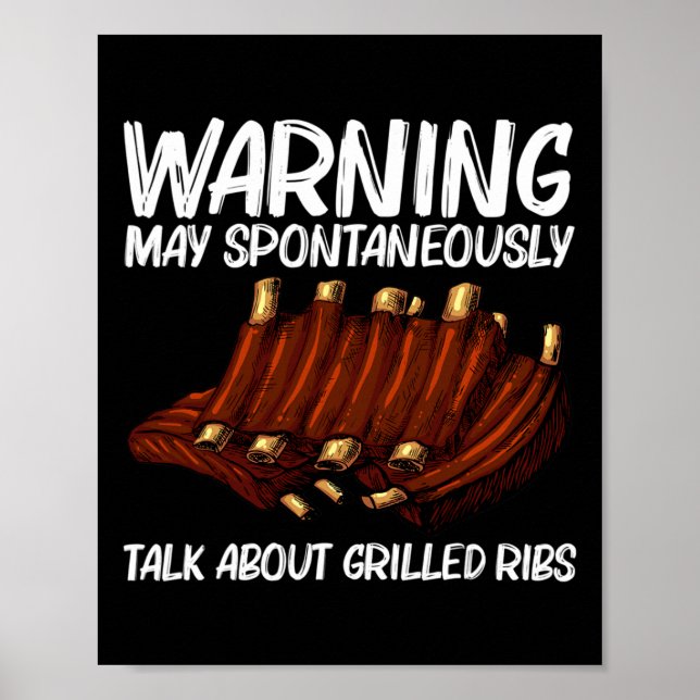 För manar kvinnor i grillade revben Bbq Grilling G Poster (Framsidan)