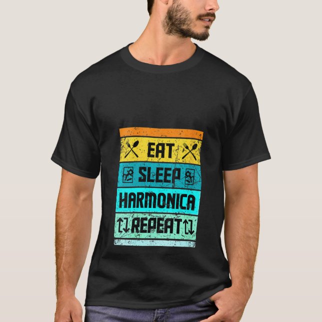 För manar kvinnor i Harmonica (KV) T Shirt (Framsida)