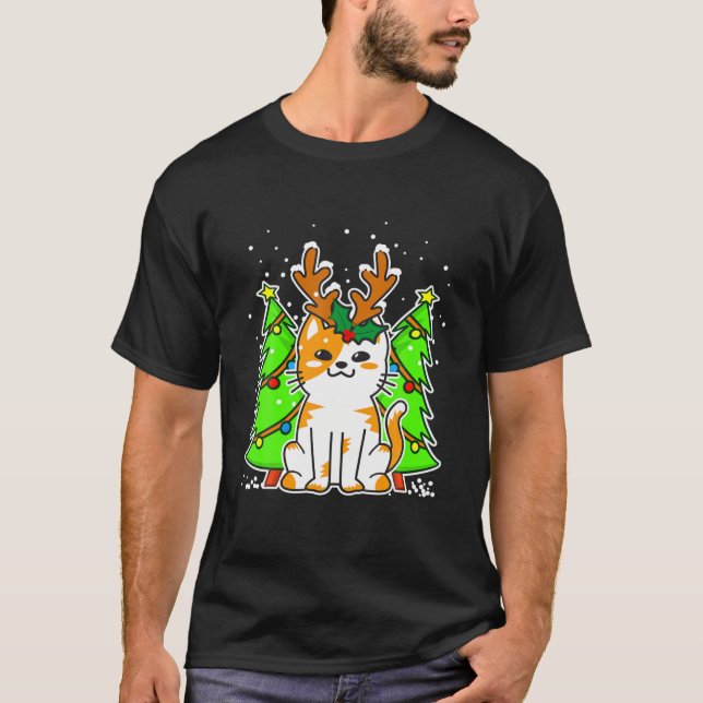 För manar kvinnor i julklapp Reindeer Antlers T Shirt (Framsida)