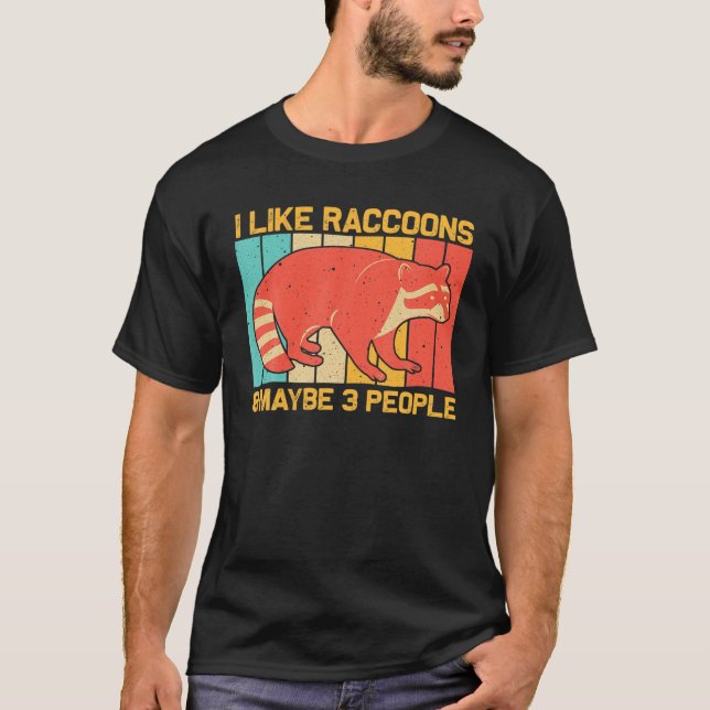 För manar  kvinnor i Raccoon Lo T Shirt (Framsida)