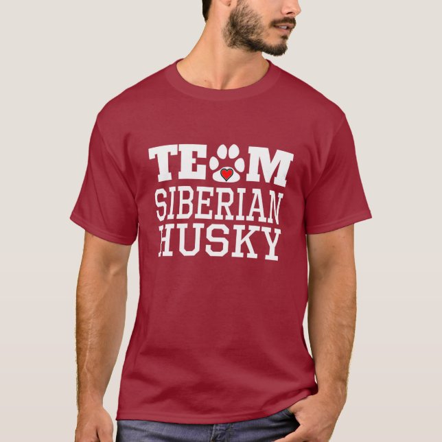För manar mörk T-tröja för lagsiberian husky Tee (Framsida)