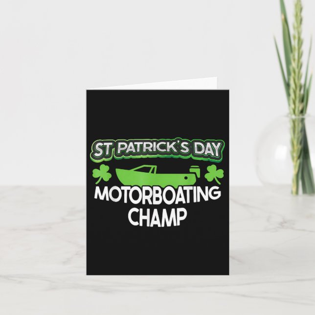 För manar motorboa i St patricks day Kort (Framsida)