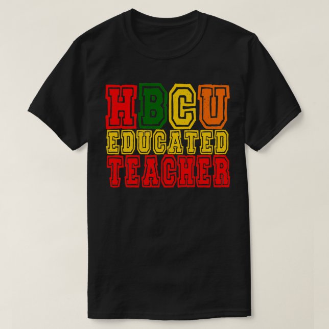 För manar och kvinnlig HBCU Lärarapparat T Shirt (Design framsida)