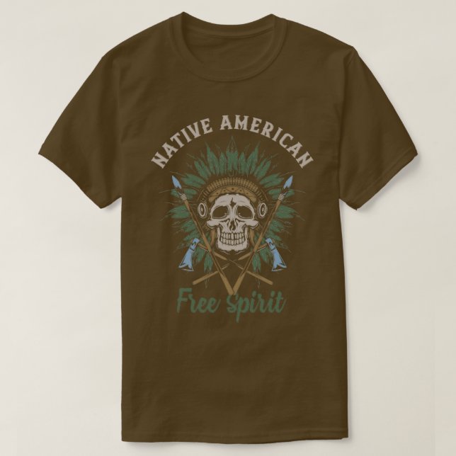 För manar och kvinnlig infödd amerikansk fritrit t shirt (Design framsida)