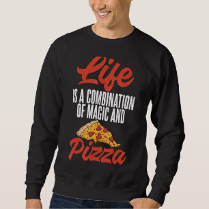 För manar och kvinnlig mat och Pizza Lång Ärmad Tröja