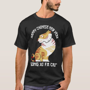 För manar och kvinnliga tiger-kinesiska grafikanår t shirt