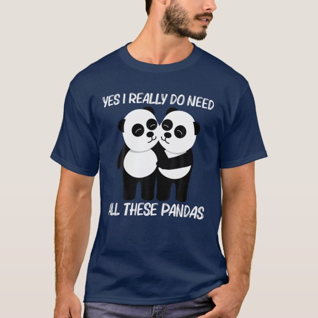 För manar Panda-kvinnor, kinesisk Giant Pandas T Shirt (Framsida)