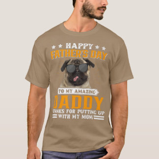För manar premie för Lycklig Fars dag Pug Hund ger T Shirt