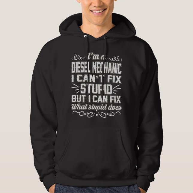 För manar roliga gåvor för diesel- mekanikerHoodie Hoodie (Framsida)