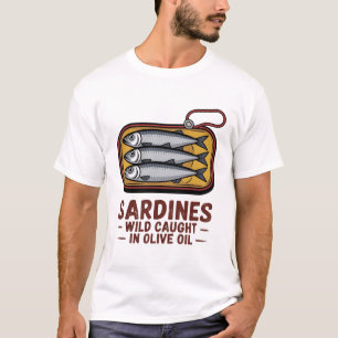 För manar sardinkondenserad fisk Retro Graphic Som T Shirt