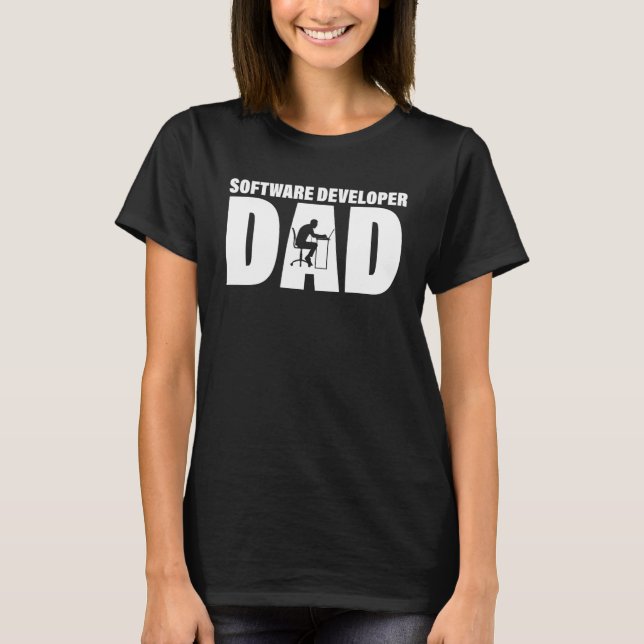 För manar Software för proffsjobb Utvecklare Pappa T Shirt (Framsida)