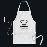 För manar svart mustasch BQ apron Förkläde<br><div class="desc">Lustigt svart mustasch BQ apron för manar. Kokning/grillning/barbeque-presentidé för kock pappa,  far,  make,  morfar,  morbror,  son osv. av personlig. Tjusta handlebar måste vara utformade med kokhatt. Barbecue aprons in beige white and gult with personalize with namn eller Citat like BBQ Kung eller Grill Master. Elegantens typografi.</div>