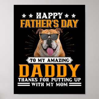 För manar utlämningar från Fars dag Engelska Bulld Poster
