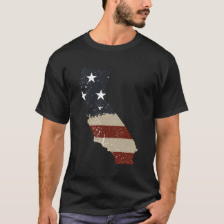 För manar Wom i Kalifornien Patriotic USA flagga T Shirt