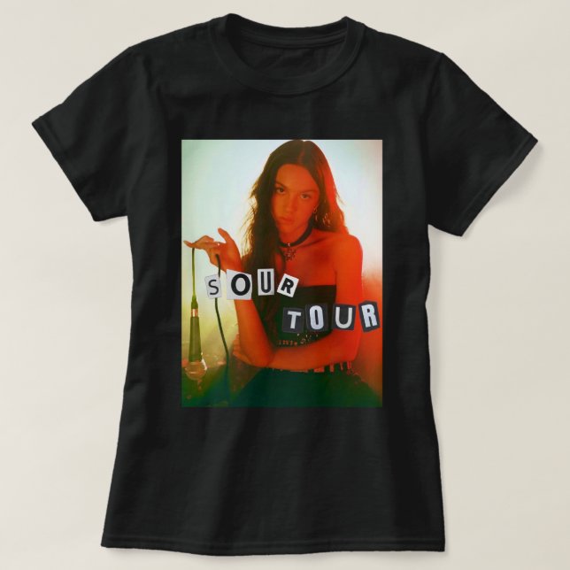 För manar Women Sour Tour Olivia Rodrigo inspirera T Shirt (Design framsida)