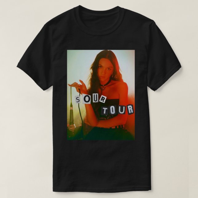 För manar Women Sour Tour Olivia Rodrigo inspirera T Shirt (Design framsida)