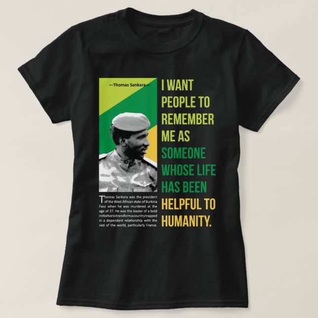 För manar Women Thomas Revolutionary Sankara Fanta T Shirt (Design framsida)