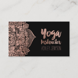 För mandalayoga för rosa guld- boho blom- visitkort