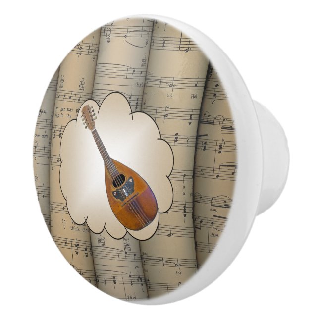 ~ för Mandolin~-molnet rullade notbladbakgrunds~ Knopp (Höger)