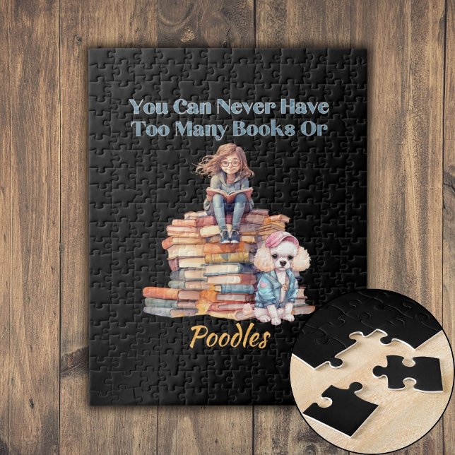 För många böcker eller pudlar  pussel (Too Many Books or Poodles Jigsaw Puzzle)