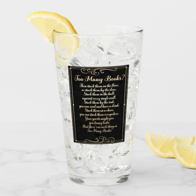 För många Bokar Dikt Black och Guld Glaskopp (Framsida Ice)