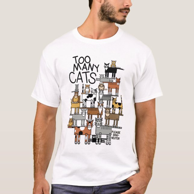 För många katter tee shirt (Framsida)