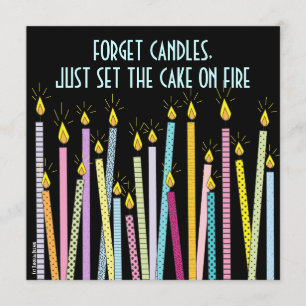 För många ljus! Födelsedagsfest inbjudan