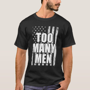 För många Manar Amerikanska Flagga Ice Hockey Spor T Shirt
