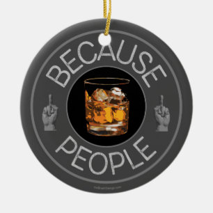 För människor (whisky) julgransprydnad keramik