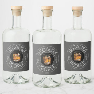 För människor (whisky) spritflaskor etikett